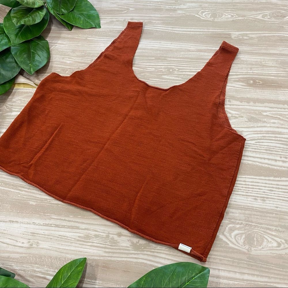 Jason Scott Burnt Orange Cropped Tank Top Shirt XS